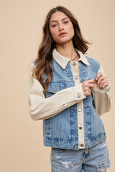 Annie Wear – Jeansjacke mit Kragen und doppelter Knopfleiste
